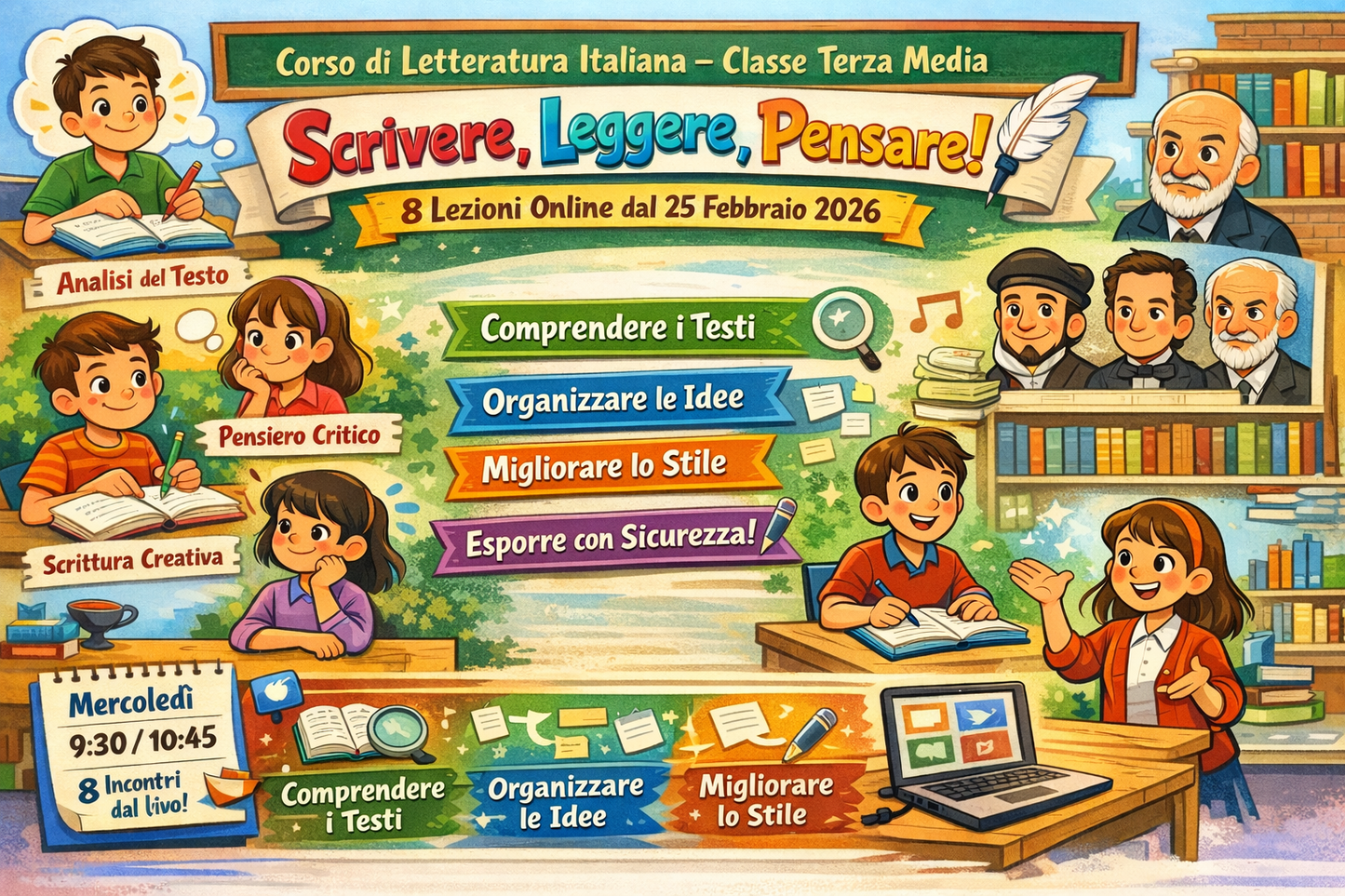 Corso di Letteratura Italiana 3 media - Scrivere, Leggere, Pensare