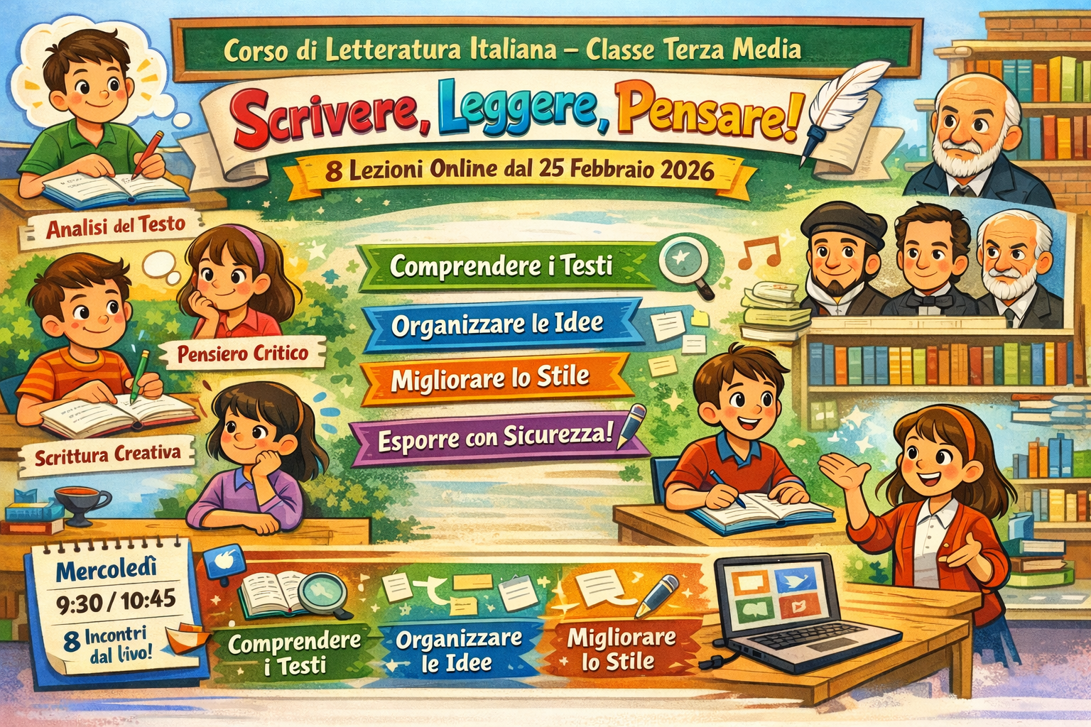 Corso di Letteratura Italiana 3 media - Scrivere, Leggere, Pensare