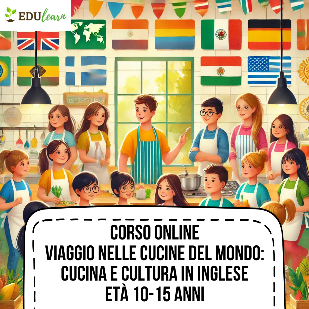 🌟 Corso Online: Viaggio nelle Cucine del Mondo: Cucina e Cultura in Inglese 10-15 anni🌟