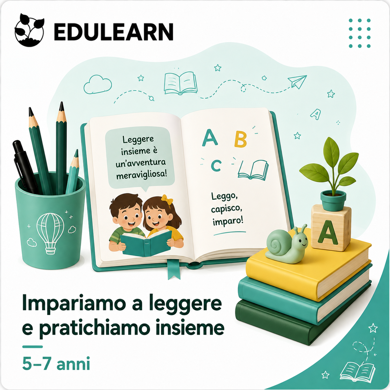 Impariamo a leggere e pratichiamo insieme - 5–7 anni (10:45)