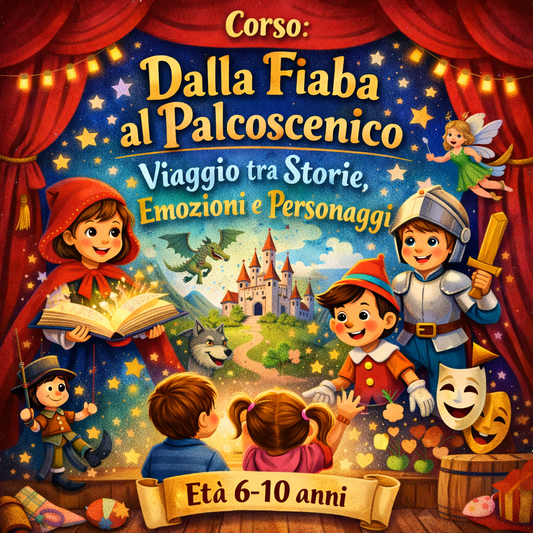Corso: Dalla Fiaba al Palcoscenico Viaggio tra Storie, Emozioni e Personaggi. Età 6-10 anni