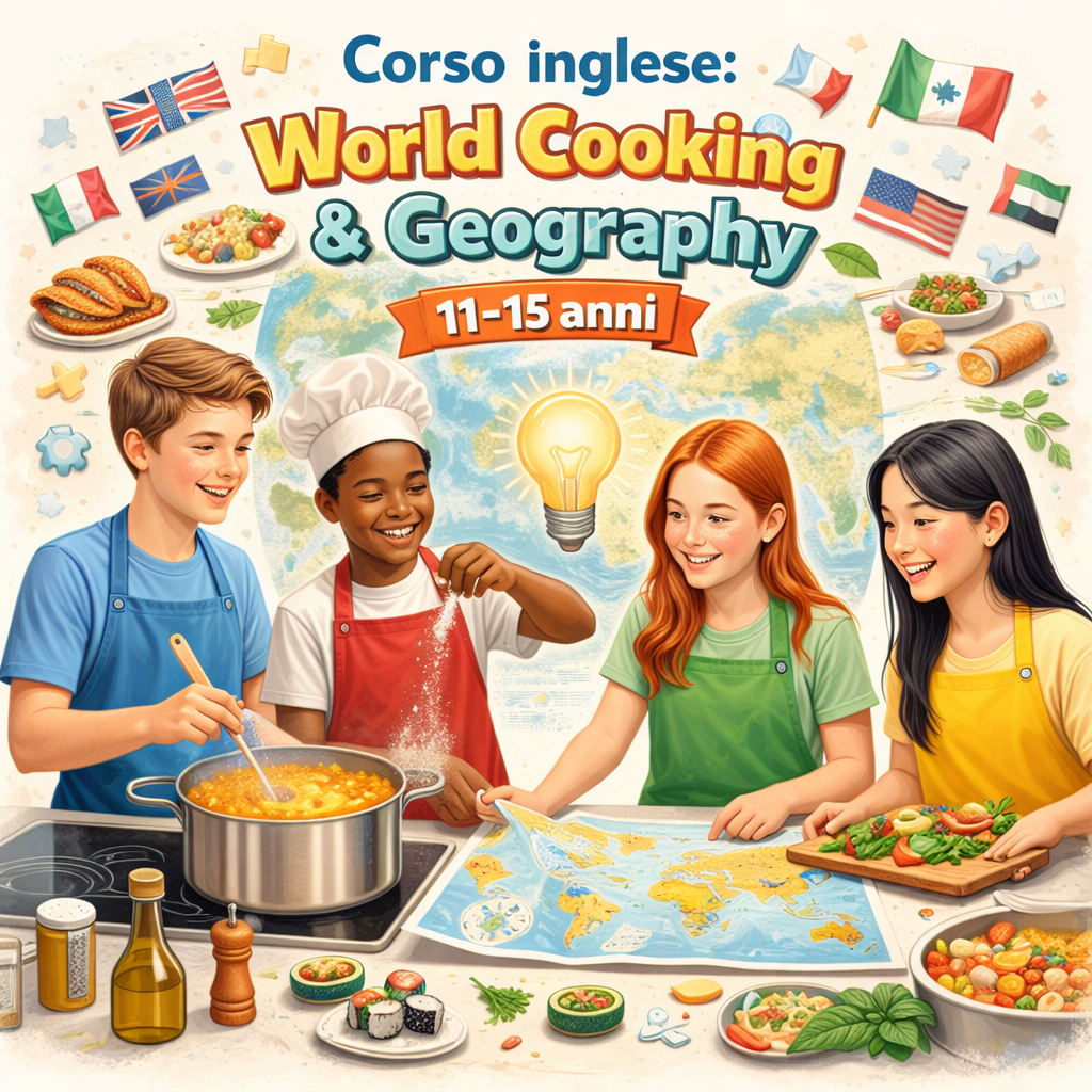 Corso Inglese:  World Cooking & Geography - 11-15 anni